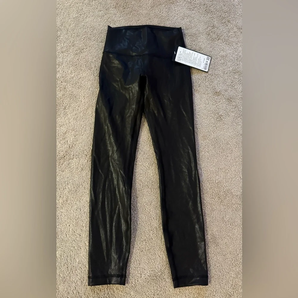 RARE Lululemon Wunder Train Tight Leggings 25”Shapeshifter Foil Black Size 4 NWT